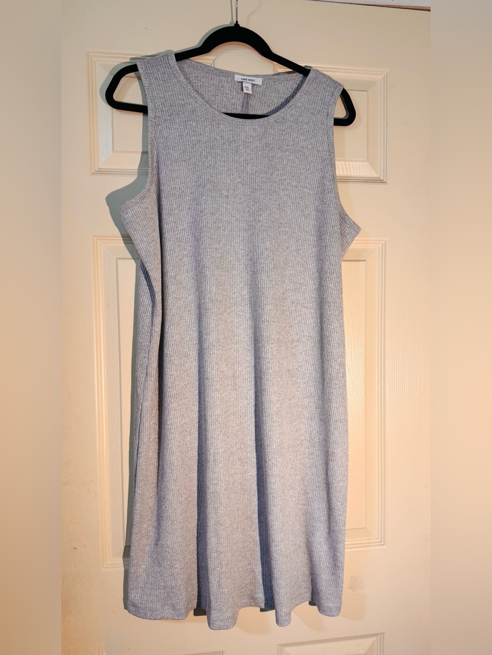 Nine West Gray Knit Sleeveless Shift Dress XXL